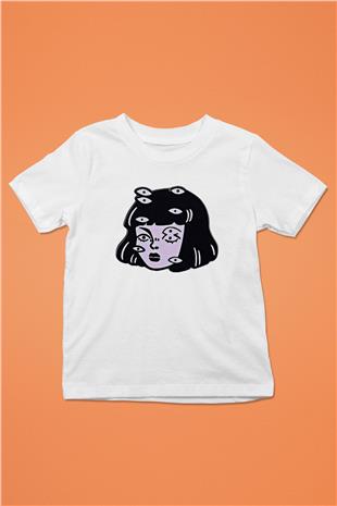 Halloween Baskılı Beyaz Unisex Beyaz Çocuk Tişört - Tshirt