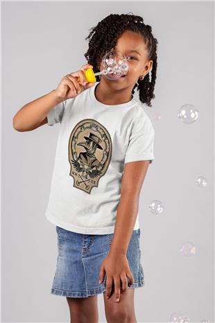 Halloween Baskılı Beyaz Unisex Beyaz Çocuk Tişört - Tshirt