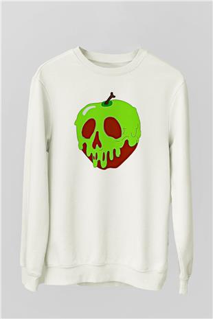 Halloween Baskılı Beyaz Unisex Sweatshirt