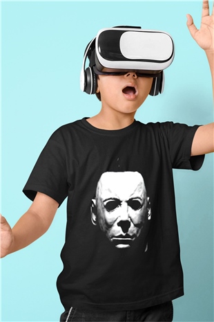 Halloween Baskılı Siyah Unisex Çocuk Tişört