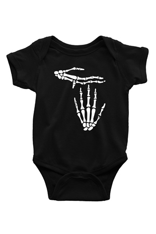 Halloween Baskılı Unisex Siyah Bebek Body - Zıbın