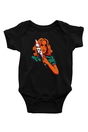 Halloween Baskılı Unisex Siyah Bebek Body - Zıbın