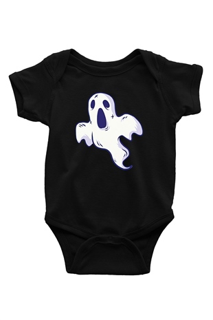 Halloween Baskılı Unisex Siyah Bebek Body - Zıbın