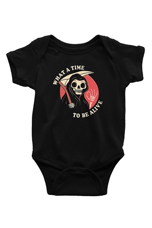Halloween Baskılı Unisex Siyah Bebek Body - Zıbın
