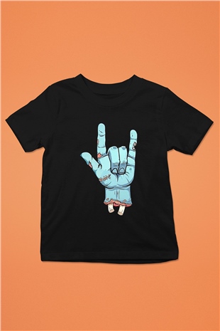 Halloween Baskılı Unisex Siyah Çocuk Tişört - Tshirt