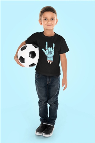 Halloween Baskılı Unisex Siyah Çocuk Tişört - Tshirt