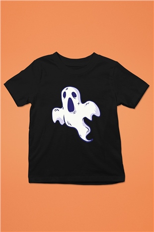 Halloween Baskılı Unisex Siyah Çocuk Tişört - Tshirt