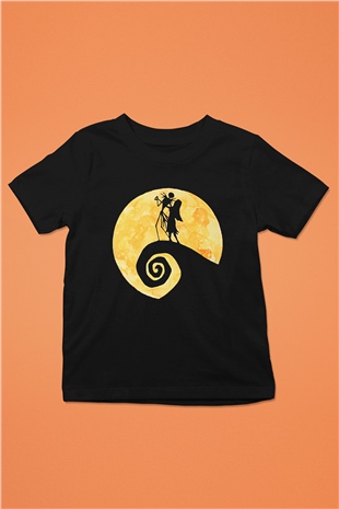 Halloween Baskılı Unisex Siyah Çocuk Tişört - Tshirt