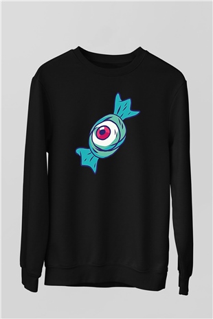 Halloween Baskılı Unisex Siyah Sweatshirt