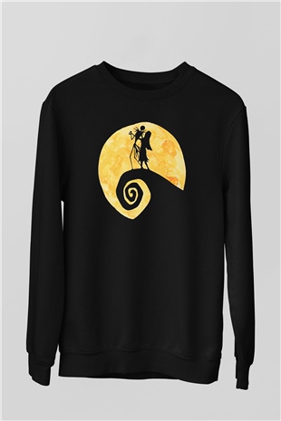 Halloween Baskılı Unisex Siyah Sweatshirt