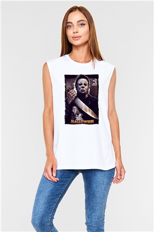 Halloween Beyaz Unisex Kolsuz Tişört