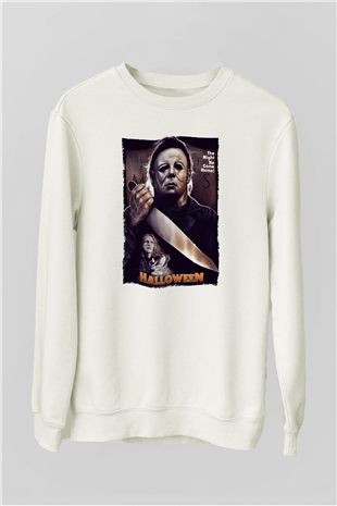 Halloween Beyaz Unisex Sweatshirt