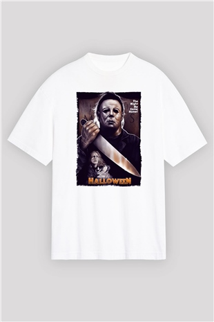 Halloween Beyaz Oversize Tişört Oversize T-shirt