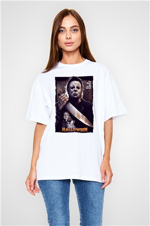 Halloween Beyaz Oversize Tişört Oversize T-shirt