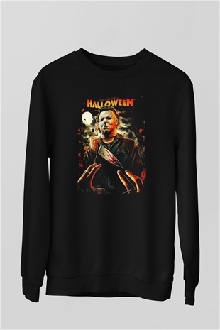 Halloween Siyah Unisex Sweatshirt