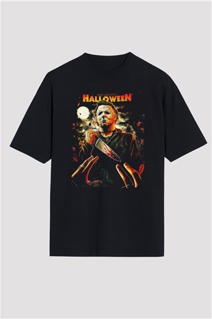 Halloween Siyah Oversize Tişört Oversize T-shirt