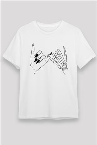 Halloween Unisex Baskılı Beyaz Tişört - Tshirt