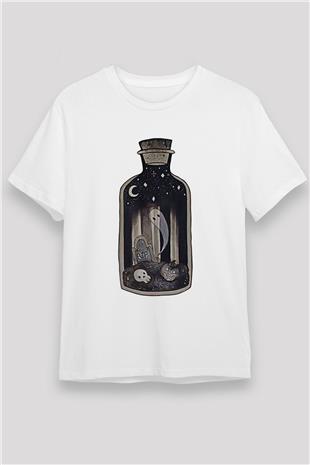 Halloween Unisex Baskılı Beyaz Tişört - Tshirt