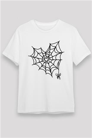 Halloween Unisex Baskılı Beyaz Tişört - Tshirt
