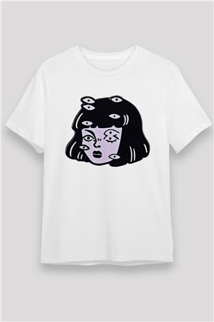 Halloween Unisex Baskılı Beyaz Tişört - Tshirt