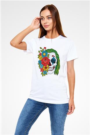 Halloween Unisex Baskılı Beyaz Tişört - Tshirt