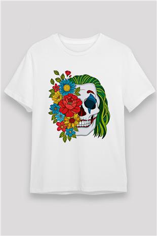 Halloween Unisex Baskılı Beyaz Tişört - Tshirt