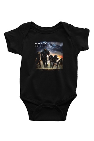 Halo Wars Baskılı Siyah Bebek Body - Zıbın