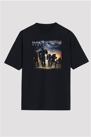 Halo Wars Siyah Unisex Oversize Tişört T-Shirt