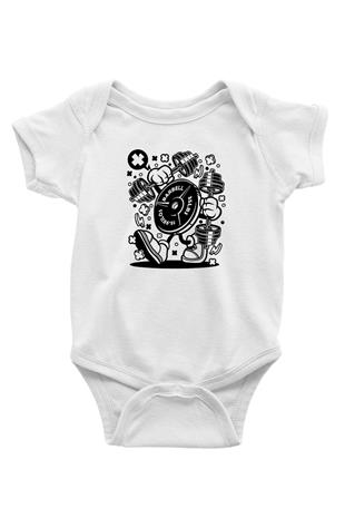 Halter Baskılı Beyaz Bebek Body - Zıbın