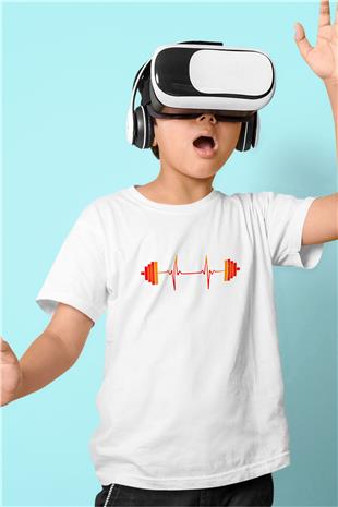 Halter Baskılı Unisex Beyaz Çocuk Tişört - Tshirt