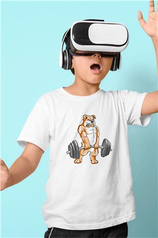 Halter Baskılı Unisex Beyaz Çocuk Tişört - Tshirt