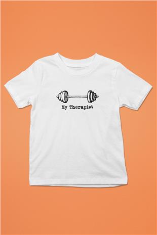 Halter Baskılı Unisex Beyaz Çocuk Tişört - Tshirt