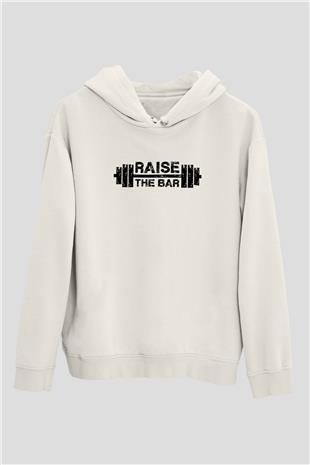 Halter Baskılı Unisex Ekru Hoodie