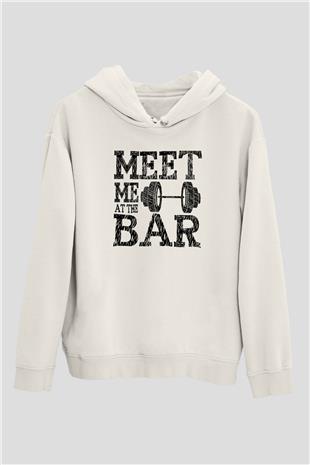 Halter Baskılı Unisex Ekru Hoodie