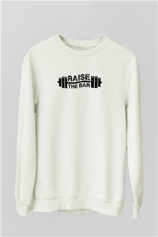 Halter Baskılı Unisex Ekru Sweatshirt