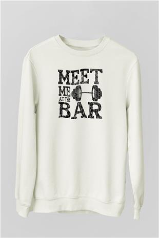Halter Baskılı Unisex Ekru Sweatshirt