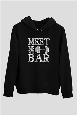 Halter Baskılı Unisex Siyah Hoodie