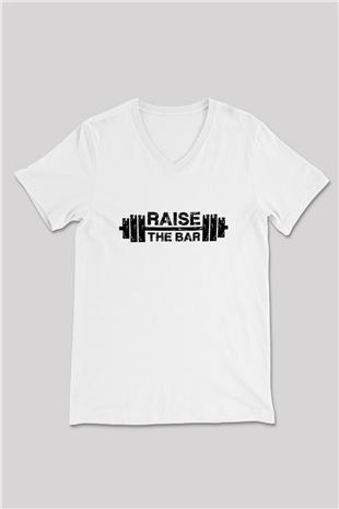 Halter Baskılı Unisex V Yaka Tişört - Tshirt