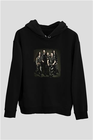 HammerFall Baskılı Unisex Siyah Hoodie