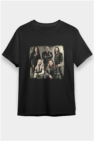 HammerFall Baskılı Unisex Siyah Tişört