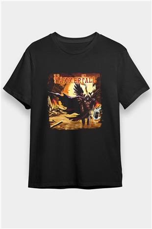 HammerFall Baskılı Unisex Siyah Tişört