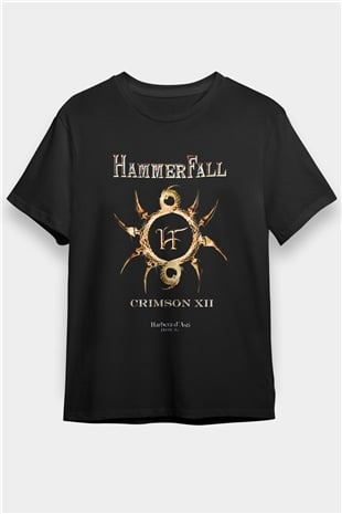 HammerFall Siyah Unisex Tişört T-Shirt - TişörtFabrikası