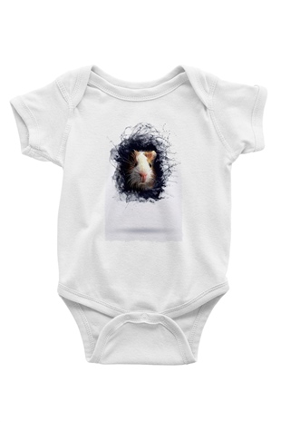 Hamster Beyaz Bebek Body - Zıbın