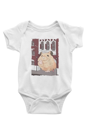 Hamster Beyaz Bebek Body - Zıbın