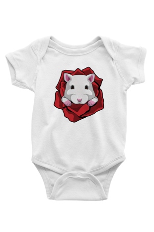 Hamster Beyaz Bebek Body - Zıbın