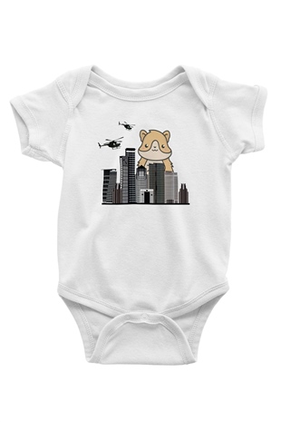 Hamster Beyaz Bebek Body - Zıbın