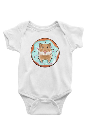 Hamster Beyaz Bebek Body - Zıbın