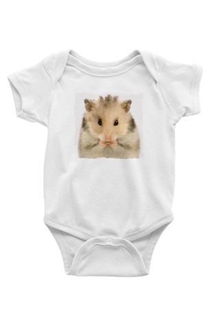Hamster Beyaz Bebek Body - Zıbın