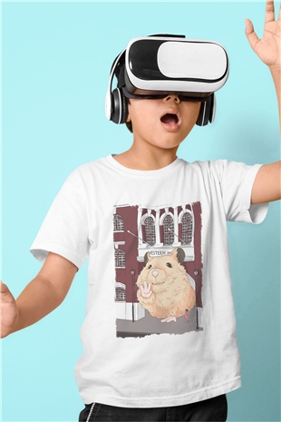 Hamster Beyaz Unisex Çocuk Tişört