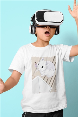 Hamster Beyaz Unisex Çocuk Tişört